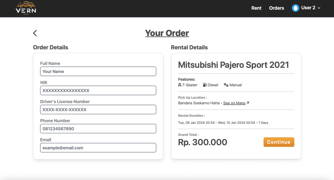 VERN - Vehicle Rental