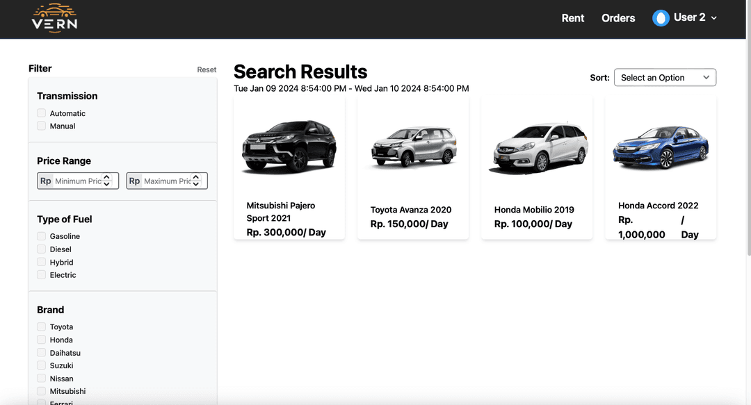 VERN - Vehicle Rental